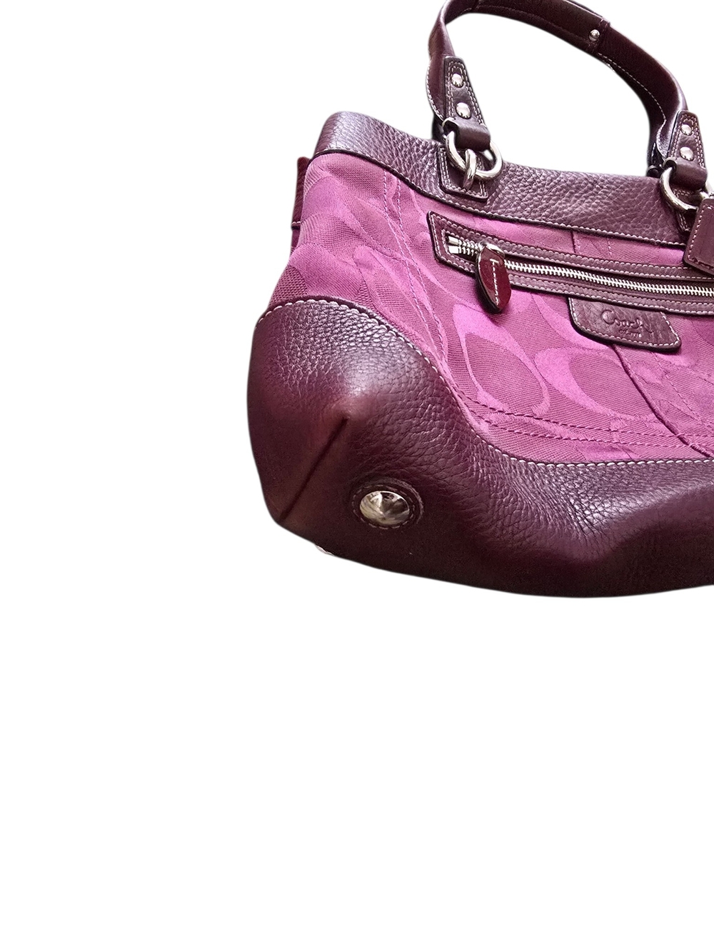 Coach Penelope Magenta Shoulder Signature Canvas Tote Bag 14422 - Picture 4 of 12